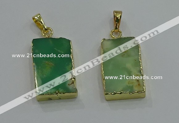 NGP3062 13*18mm – 15*25mm rectangle Australia chrysoprase pendants