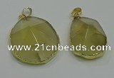 NGP3063 25*35mm – 35*45mm freeform lemon quartz pendants