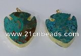NGP3067 35*40mm – 40*45mm arrowhead ocean agate pendants