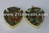 NGP3068 35*40mm – 40*45mm arrowhead ocean agate pendants