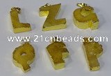 NGP3071 20*25mm - 25*30mm letter druzy agate pendants wholesale