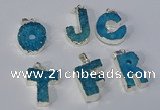 NGP3081 20*25mm - 25*30mm letter druzy agate pendants wholesale