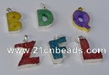 NGP3083 20*25mm - 25*30mm letter druzy agate pendants wholesale