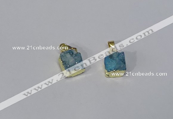 NGP3088 10*12mm - 12*14mm freeform druzy agate pendants wholesale