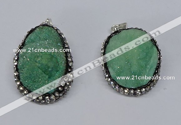 NGP3095 25*35mm – 30*40mm freeform druzy agate pendants