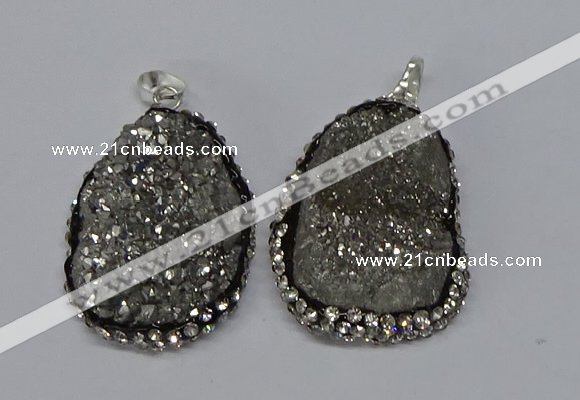 NGP3096 25*35mm – 30*40mm freeform druzy agate pendants