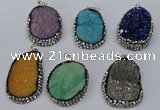 NGP3097 25*35mm – 30*40mm freeform druzy agate pendants