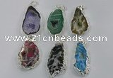 NGP3105 25*40mm - 30*50mm freeform druzy agate gemstone pendants