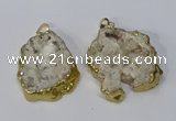 NGP3135 25*35mm - 40*50mm freeform plated druzy agate pendants