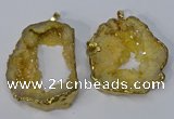 NGP3136 25*35mm - 40*50mm freeform plated druzy agate pendants