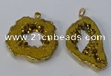 NGP3143 25*35mm - 40*50mm freeform plated druzy agate pendants