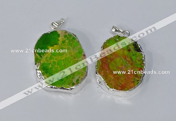 NGP3153 25*35mm - 35*45mm freeform sea sediment jasper pendants