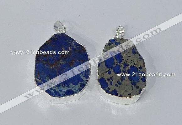 NGP3155 25*35mm - 35*45mm freeform sea sediment jasper pendants