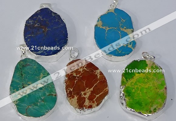 NGP3156 25*35mm - 35*45mm freeform sea sediment jasper pendants