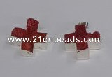 NGP3173 25*26mm - 27*28mm cross druzy agate pendants wholesale