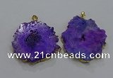 NGP3198 35*40mm - 45*50mm freeform druzy agate pendants