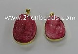 NGP3213 30*40mm - 35*45mm freeform druzy agate pendants