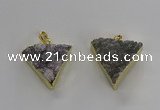 NGP3220 25*30mm - 30*35mm triangle druzy agate pendants