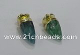 NGP3251 15*30mm - 18*35mm faceted bullet fluorite pendants