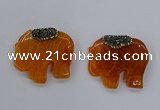 NGP3261 40*48mm - 45*50mm elephant agate gemstone pendants