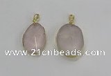 NGP3270 18*25mm - 30*35mm freeform rose quartz pendants