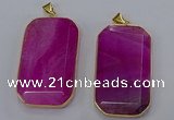 NGP3282 35*60mm octagonal agate gemstone pendants wholesale