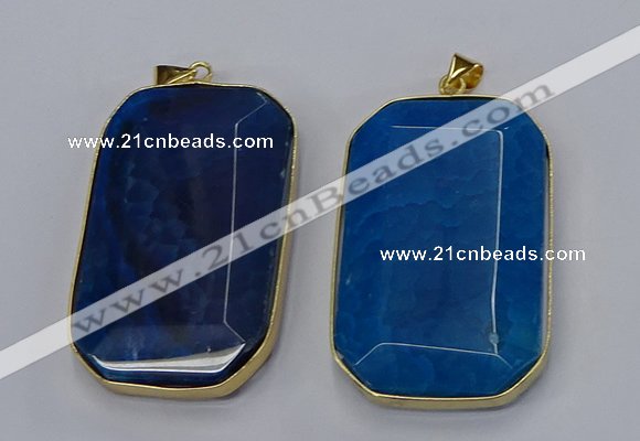 NGP3284 35*60mm octagonal agate gemstone pendants wholesale