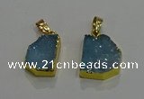 NGP3325 8*12mm - 15*20mm freeform druzy agate gemstone pendants