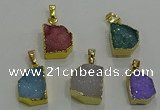 NGP3329 8*12mm - 15*20mm freeform druzy agate gemstone pendants