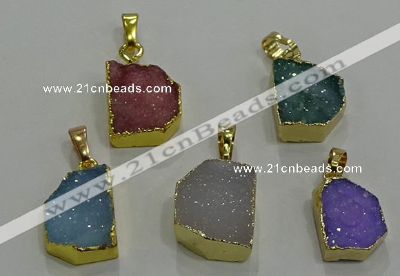 NGP3329 8*12mm - 15*20mm freeform druzy agate gemstone pendants