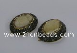NGP3342 35*45mm oval druzy agate gemstone pendants wholesale