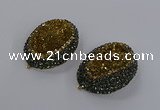 NGP3346 35*45mm oval druzy agate gemstone pendants wholesale