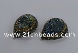 NGP3351 35*45mm teardrop druzy agate gemstone pendants wholesale