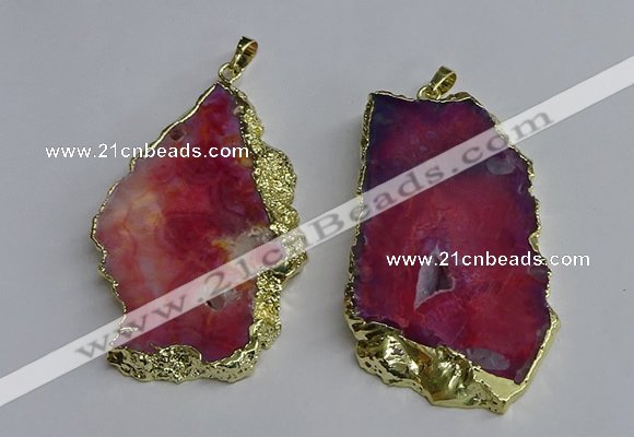 NGP3397 40*45mm - 45*60mm freeform druzy agate pendants