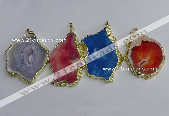 NGP3401 40*45mm - 45*60mm freeform druzy agate pendants