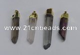 NGP3405 10*45mm - 12*55mm sticks plated quartz pendants wholesale