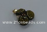 NGP3413 14mm - 16mm coin druzy agate gemstone pendants