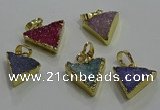 NGP3435 12*16mm - 15*20mm triangle druzy agate gemstone pendants