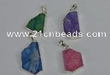 NGP3448 18*25mm - 20*30mm freeform druzy agate gemstone pendants