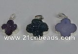 NGP3450 15*15mm - 20*20mm flower druzy agate gemstone pendants