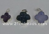 NGP3450 15*15mm - 20*20mm flower druzy agate gemstone pendants