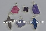 NGP3454 15*15mm - 22*30mm druzy agate gemstone pendants