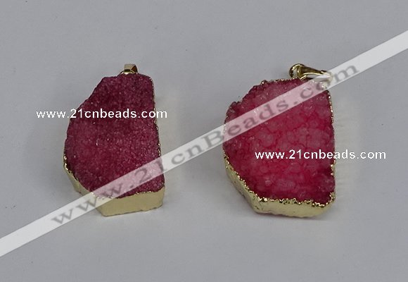 NGP3467 20*30mm - 25*35mm freeform druzy agate pendants wholesale