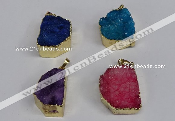 NGP3472 20*30mm - 25*35mm freeform druzy agate pendants wholesale