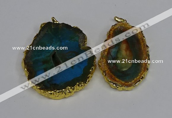 NGP3486 40*50mm - 50*65mm freeform druzy agate gemstone pendants