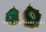 NGP3487 40*50mm - 50*65mm freeform druzy agate gemstone pendants
