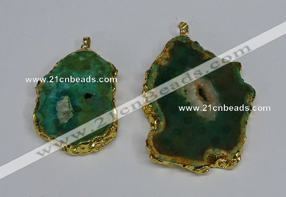 NGP3487 40*50mm - 50*65mm freeform druzy agate gemstone pendants