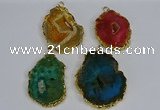 NGP3489 40*50mm - 50*65mm freeform druzy agate gemstone pendants