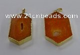 NGP3494 25*40mm - 30*45mm hexagon druzy agate pendants