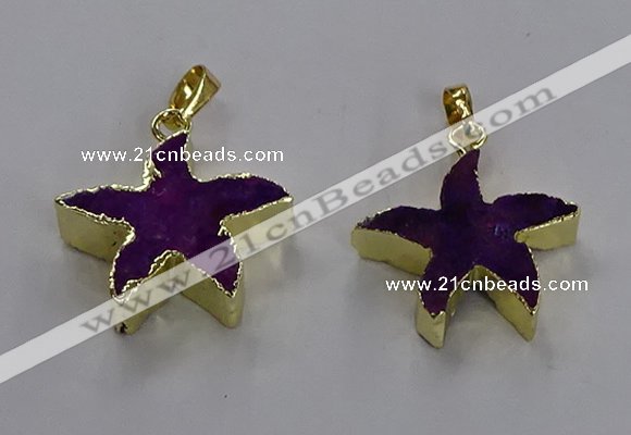 NGP3511 24*25mm starfish fossil coral pendants wholesale